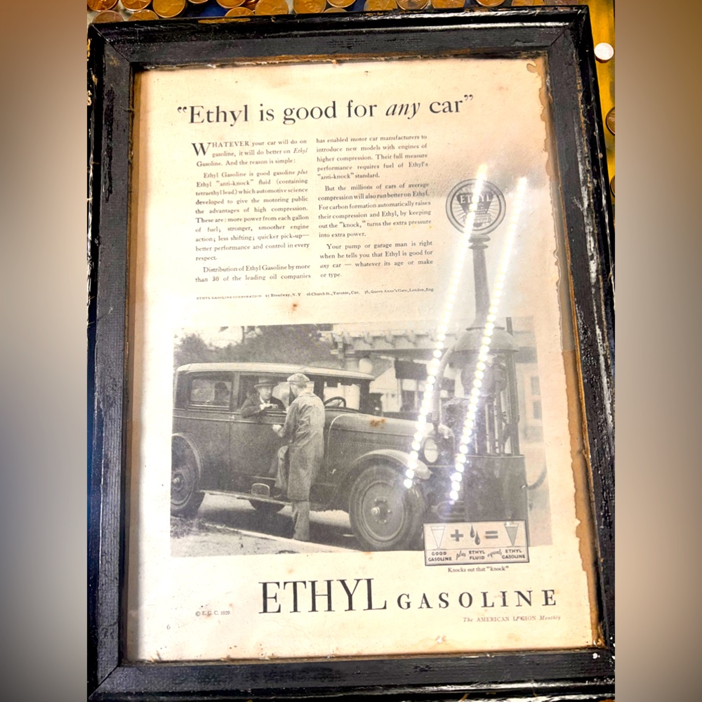 1929 magazine clipping ETHYL gasoline advertisement